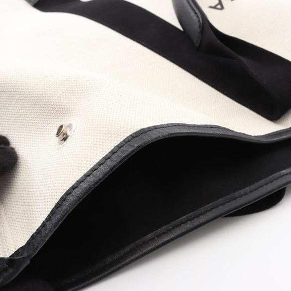 Balenciaga Navy Cabas Medium Tote Bag, Canvas and Leather, Women's, White/Bla... - Picture 9 of 11